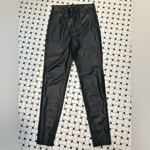 Zara Black High-Waisted Leather Pants